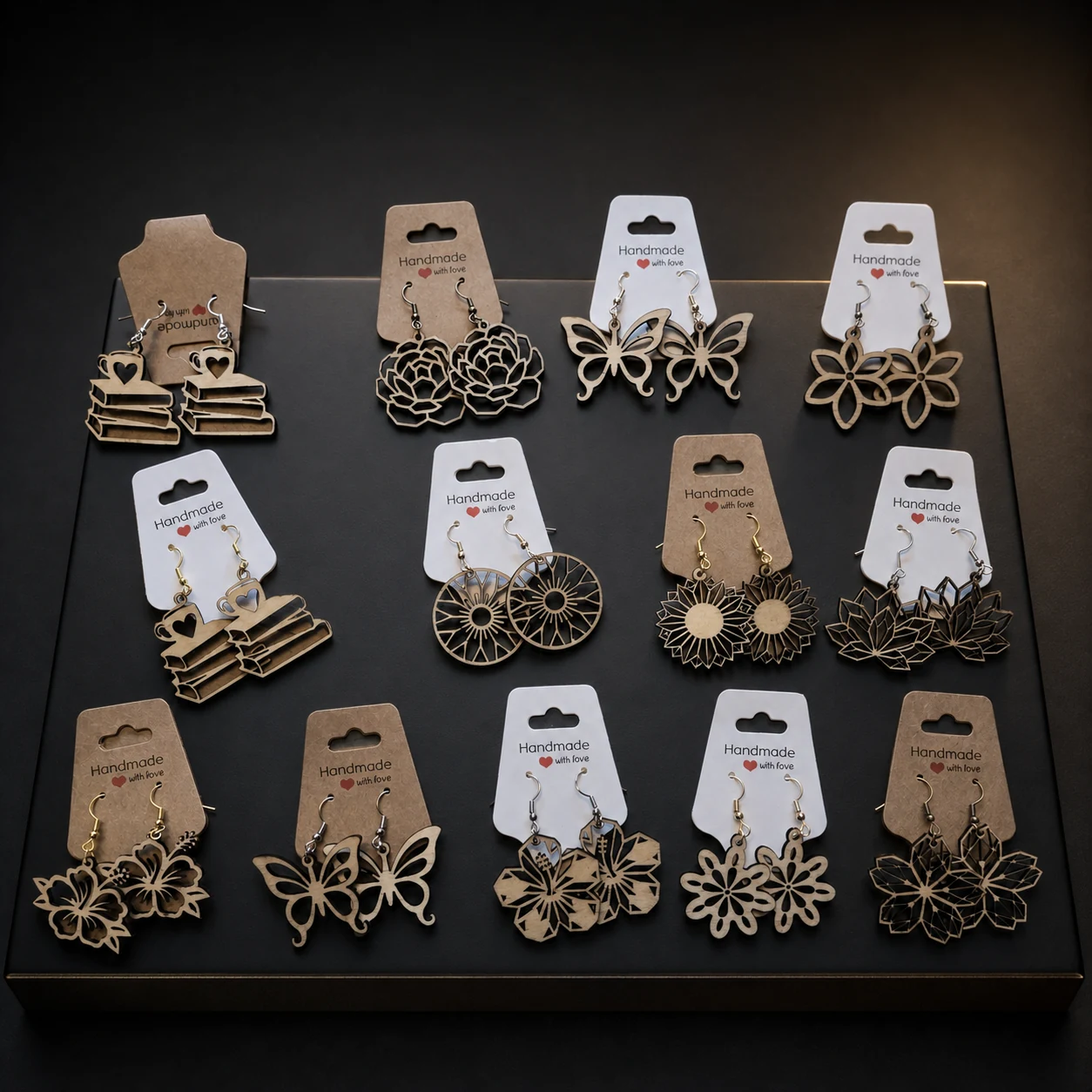 Boucles d’oreilles en bois, création artisanale personnalisée