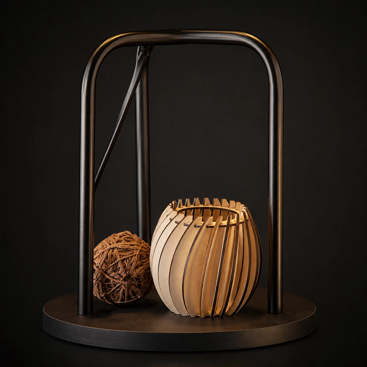 Photophore en bois découpé, création artisanale personnalisée