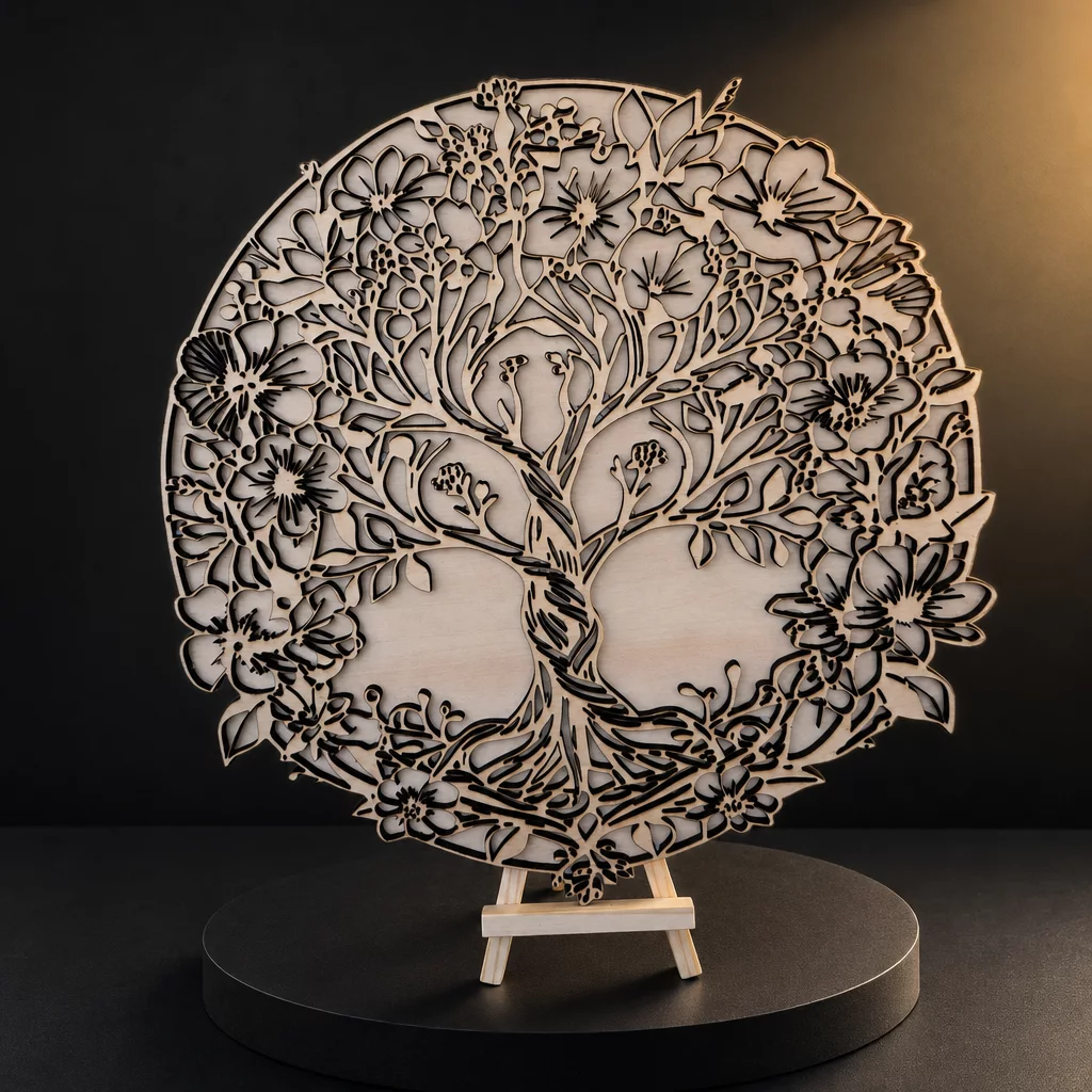 Arbre de vie sur chevalet, création artisanale personnalisée